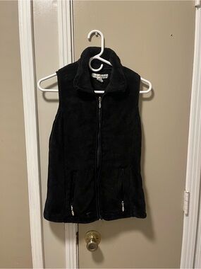 French Laundry Black Fleece Zip Vest